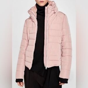 ZARA Pink Puffer Jacket XS